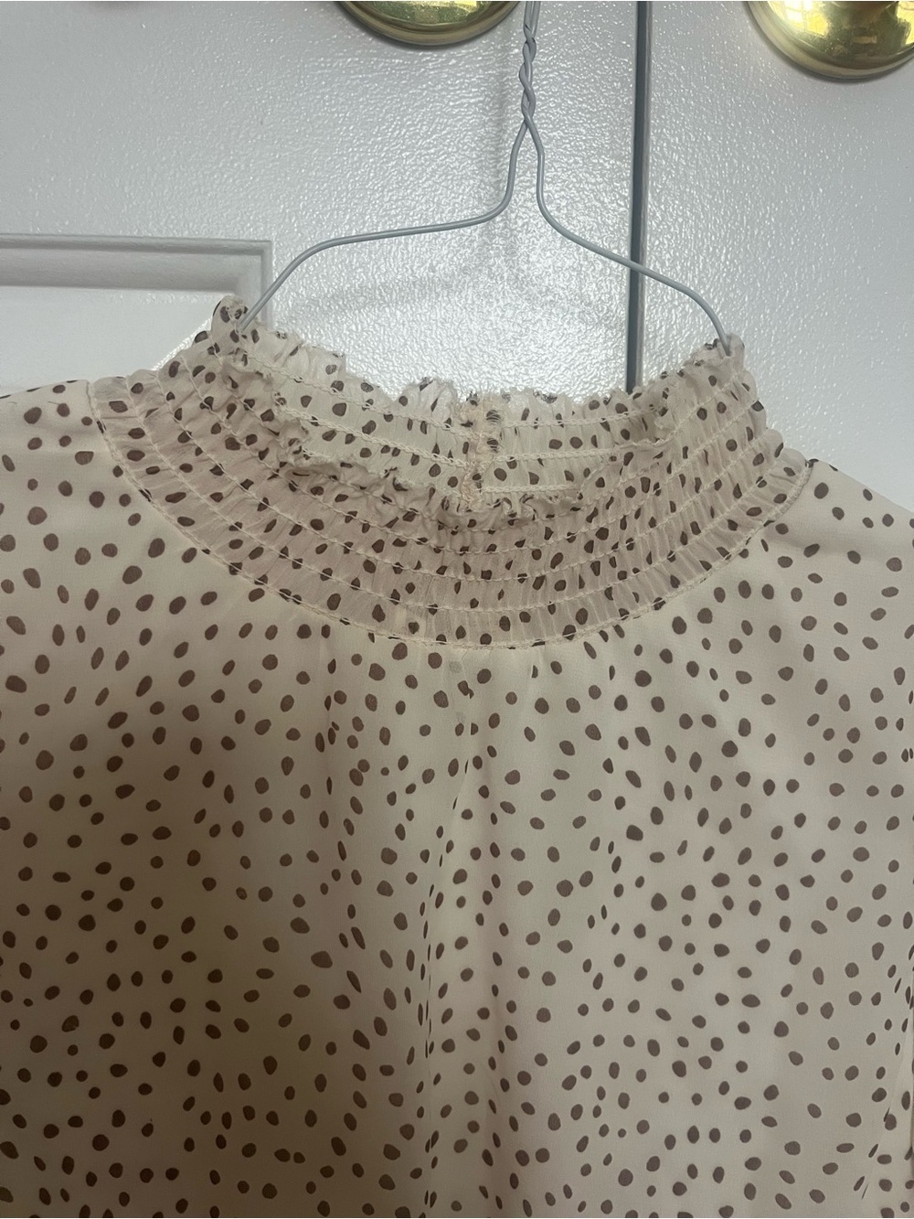 Japna Cream Polka Dot Blouse - Picture 3 of 5